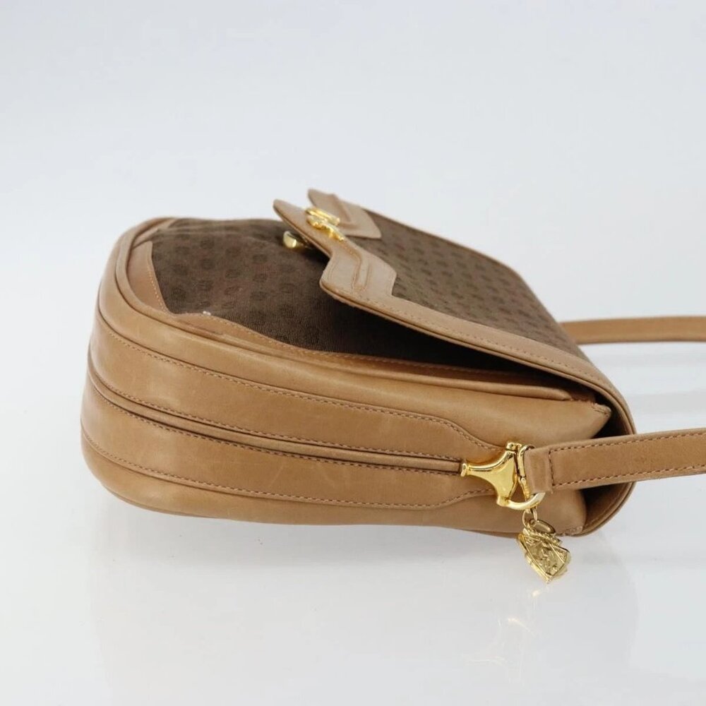 GUCCI Micro GG Canvas Shoulder Bag Brown Gold Auth BA6220 - Picture 4 of 14